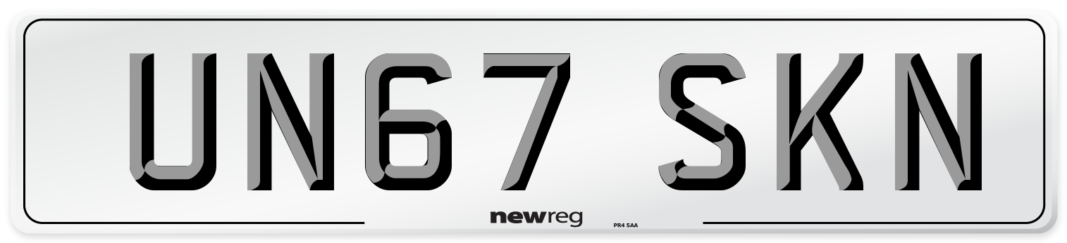 UN67 SKN Number Plate from New Reg
